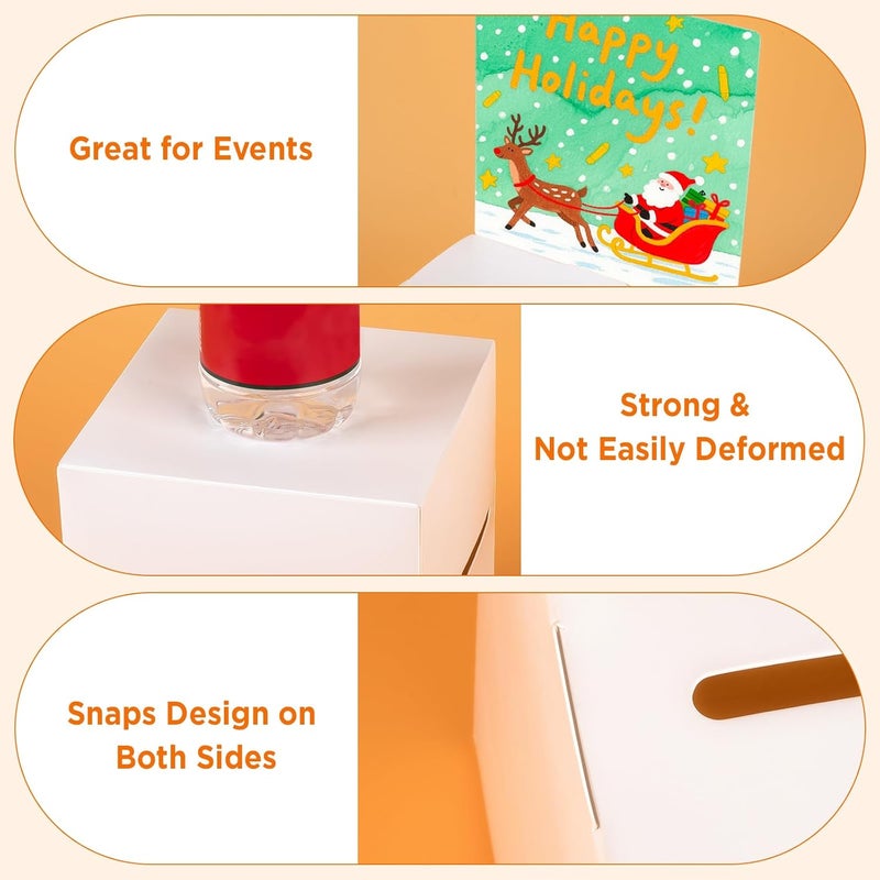 Ricalin 6-Pack Raffle Boxes with Slot, White Card Boxes Removable Header for Ballot, Donation, ticket, Suggestion, voting box & Events Use, Suitble for Fundraising & Collecting, 5.5" Cube - Image 3